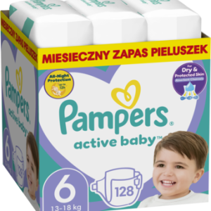 PAMPERS Active Baby pieluchy 13 18kg rozmiar 6 128 szt