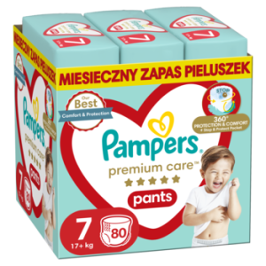 PAMPERS Premium Care pieluchomajtki 17kg rozmiar 7 80 szt
