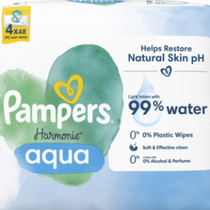 PAMPERS Harmonie Aqua chusteczki nawilzane 4x48 szt